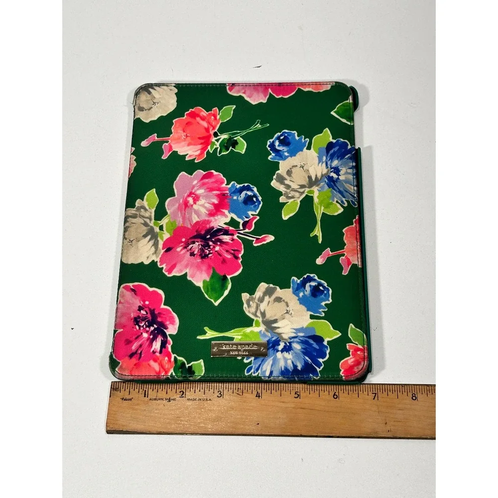 Kate Spade New York iPad Folio Case Green Floral Print with Stand